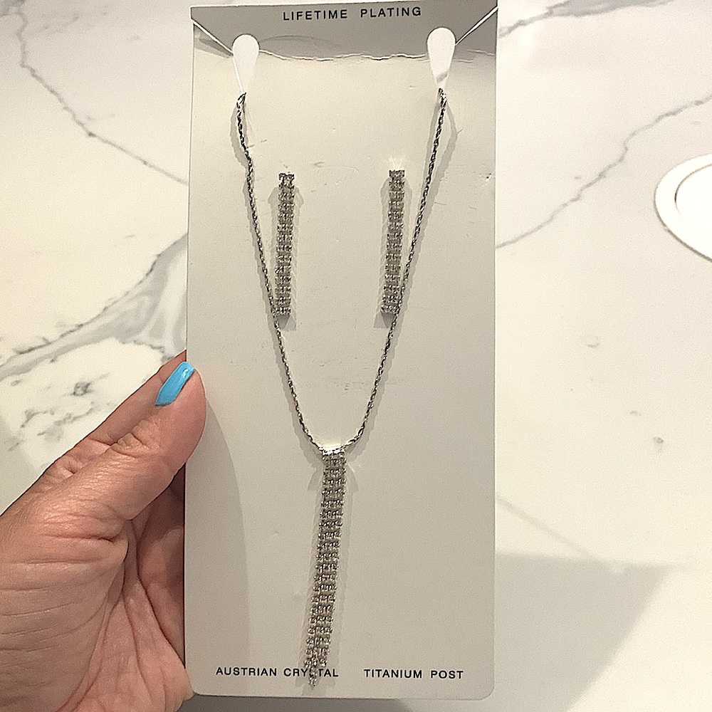 Austrian Crystal Necklace and Earrings Set